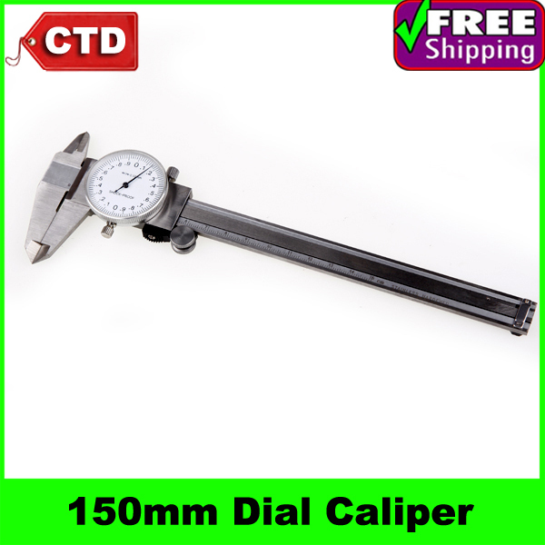 High Quality 150 mm 6 inch Dial Caliper, Dial Vernier Caliper Micrometer Gauge,