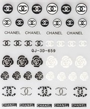 Rose Flowers Nail Stickers Brand Logo 3D Decals DIY Beauty Nail Art Stickers Free Shipping