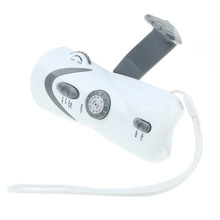 2015 New Arrival Hand Crank Dynamo Flashlight / Torch, FM / AM Radio, Blink / Siren, Mobile Phone Charger W/ Cable