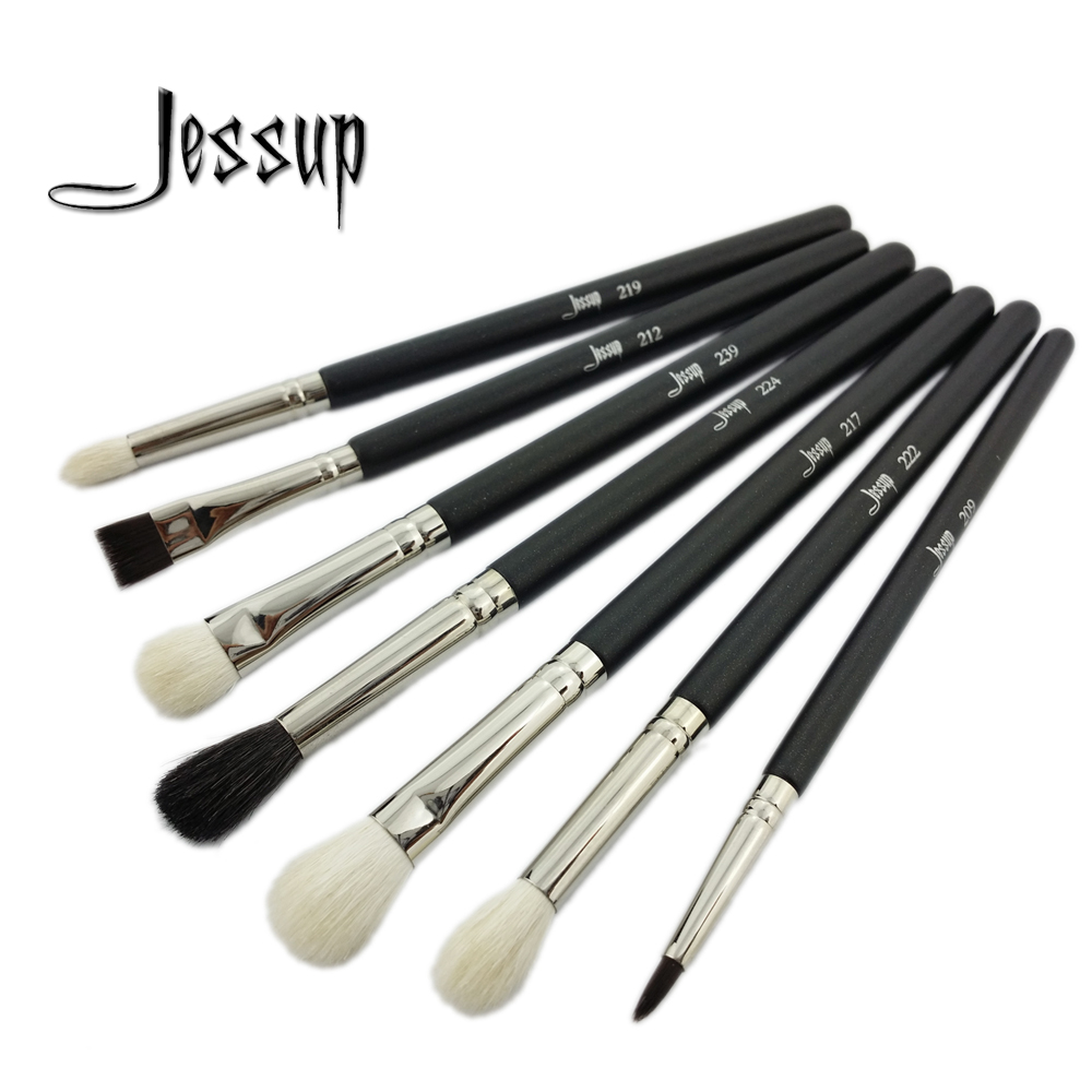 Jessup Brand 7pcs Blacksilver Professional Makeup Brush Set Beauty