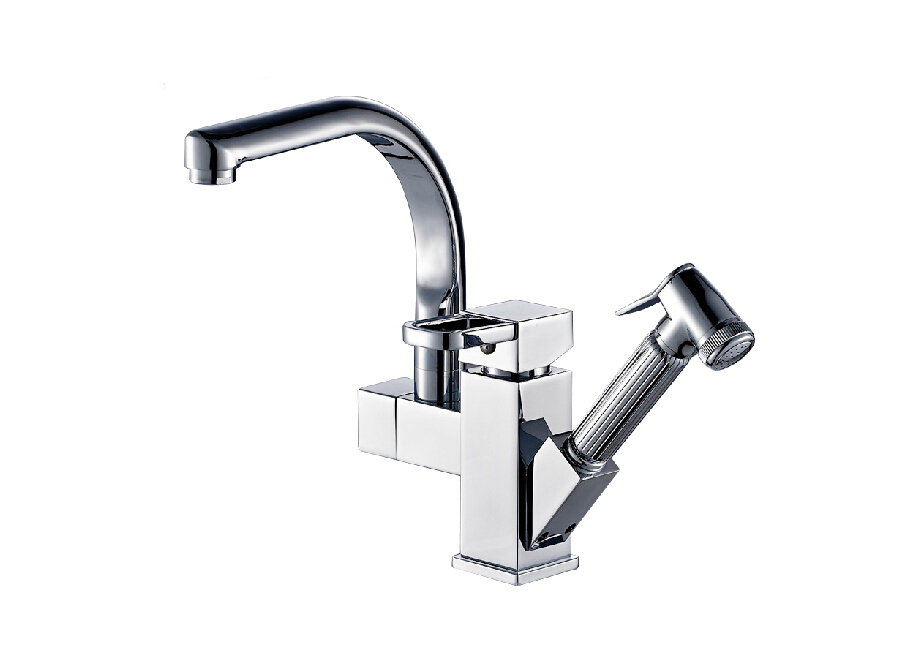 Deck Mounted Chrome Brass Kitchen Faucet Pull Out Sprayer Vessel Bar Sink Faucet Single Handle Hole Mixer Tap Deck Mounted Chrome Brass Kitchen Faucet Pull Out Sprayer Vessel Bar Sink Faucet Single Handle Hole Mixer Tap