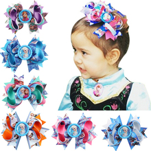 Baby Girls Flower Headbands Printin0g Ice Snow Fate Hairpin Headwear Kids Hair Accessories 2015 New Fashion Style Hot Sell W090