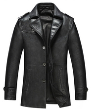 2015 new winter long leather coat men Leather coat with thick long male leather coat free shipping003