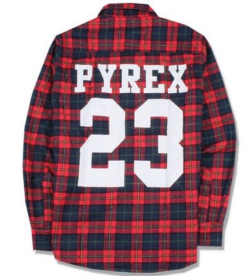 Men Women hip hop red font b Tartan b font Plaid top hba pyrex 23 shirt