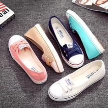 Beier 2015 spring and summer shallow mouth canvas shoes female Korean tidal shoes a pedal lazy