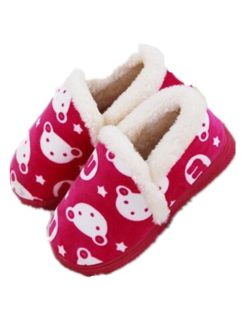 2015 children's cartoon printed cotton slippers slip in children warm bag with cotton slippers	tws3002
