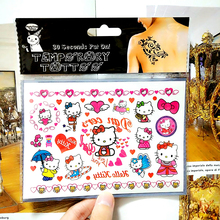 Pink Hello Kitty Cats Child Temporary Tattoo Body Art Flash Tattoo Stickers 17*10cm Waterproof Henna Ta Car Styling Wall Sticker