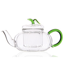 hand made heat resistant glass teapot glass tea pot with infuser pumpkin shape 700ML
