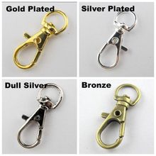 20Pcs Gold Silver Bronze Swivel Lobster Clasp Clips Key Hook Keychain Split Key Ring Findings Clasps For Keychains Making 25mm