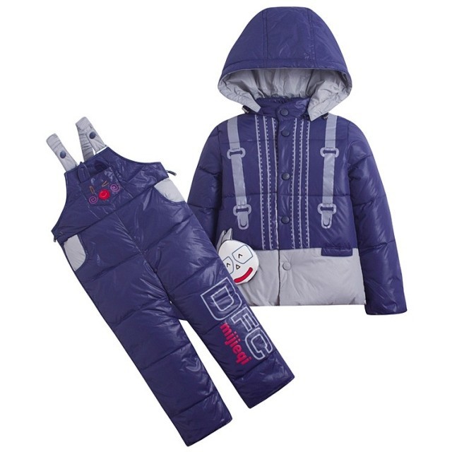 Фотография Free Shipping New Winter Suit for Children boy and girl Duck Down Jacket + Down Pants Suit Kids Warm Down Jacket Sets 4 colors