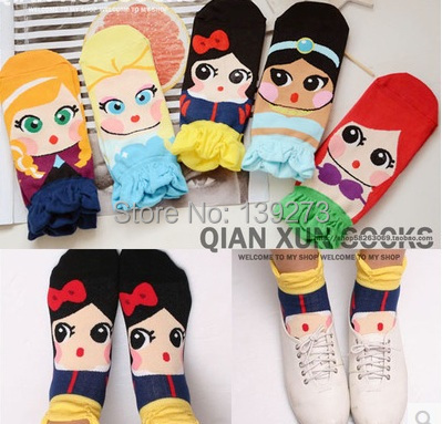 New Autumn Summer South Korean women's Fashion Cute The Princess Cotton Socks meias soks