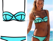 Ebay hot selling New Summer 2015 Fashion Swimsuit Push Up Triangle Bikini set Swimwears Women s