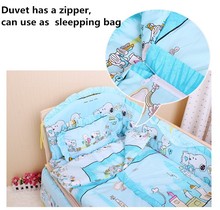Promotion! 10PCS Bedding Baby Cradle Crib Netting Bedding Set for Newborn Baby Products,unpick(bumpers+matress+pillow+duvet)