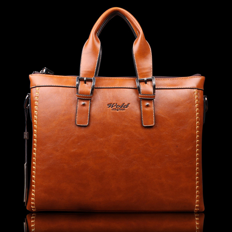 Fashion Men Messenger Bags Genuine Leather Handbag Brown Tote Business Briefcase Crossbody Shoulder Bag