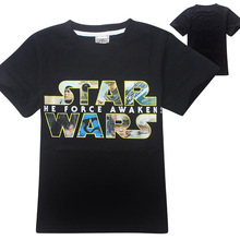 Fatinbaby (4-12y) Boys T-Shirt 2016 Hot STAR WARS Summer Style Short Sleeve Boys T-shirt Cotton Science Fiction Boys Clothes