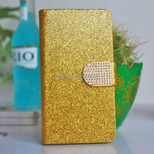 Free Shipping High Class Rhinestone Leather PU  Flip Cell Phone Cover Case Holder  for Lenovo s868t Cover+ ID card Slot