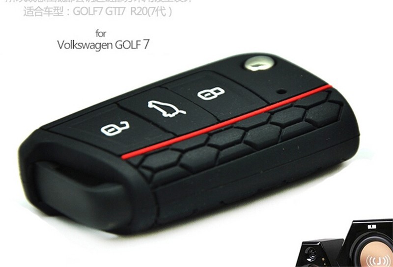 Car Accessories Key Case Key Bag Key Cover For Volkswagen VW Golf 7 mk7 Skoda Octavia A7 Silicone Key Portect Case1pc per set (2)