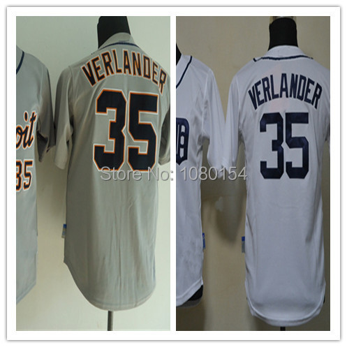 ... Baseball-Youth-Justin-Verlander-Jersey-35-Gray-White-Stitched-Baseball