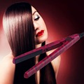 Mini EU Electronic Ceramic Hair Straightener Straightening Iron Tool 220V Red 2016 Hot