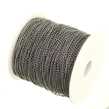 100m/lot in Bulk Gunmetal Black Plated Cable Chain Findings for Necklace Bracelets Jewelry Making