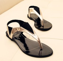 Flip-Flops Summer Style 2015 Ladies Shoe Mature Casual Women Sandals Patch Geometric Women Flats