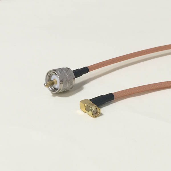 High quality UHF Male Plug Connector Switch RP SMA Male Plug right angle Connector RG142 50CM