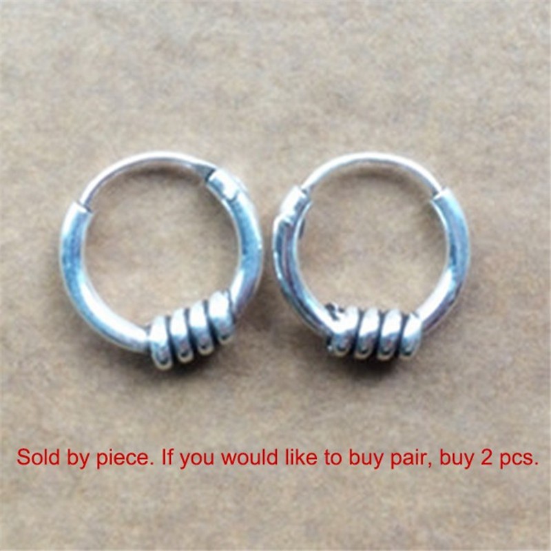 pendientes aro plata hombre