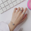 Top 2016 Hot Korea fashion simple s925 sterling silver natural freshwater pearl atmospheric joker black onyx