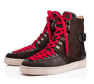 New Design Men Fashion Italian Brand Red Bottom Lace-up High-top ...