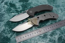 2015 New MG Tyrant Flipper folding knife ball bearing washer N690 blade Bullet holes titanium handle tactical camping EDC tool