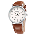 Brand PANGCHI Mens Fashion Elegant Dress Watch Slim Hand High Quality Brown Genuine Leather Great Gift