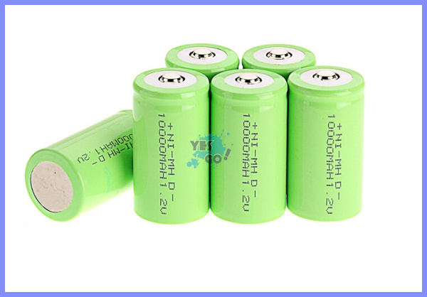 Hot 6Pcs D Size 10000mAh 1 2 V NI MH rechargeable battery Green