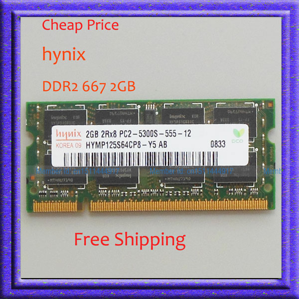 Cheap Price!! Hynix 2GB PC2-5300 DDR2-667 667Mhz 200pin SO-DIMM Laptop Memory ddr2 667 200-PIN Notebook sodimm RAM Upgrade NEW