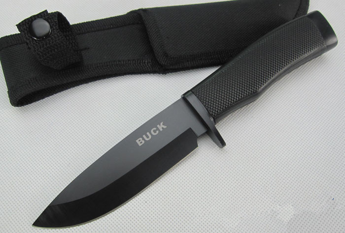 BUCK 009 56HRC 420 fixed Blade knife Outdoor Survival Hunting Tool Fixed Knife Silver Black