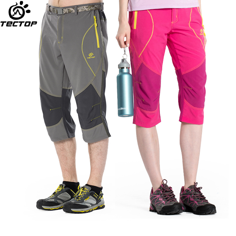 New outdoor quick-drying pants male female elastic capris thin breathable fishing Camping Hiking Pants summer Cropped Trousers