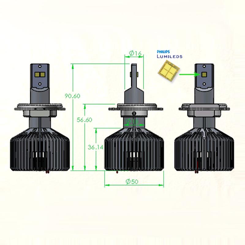 Atshark 70W 7000LM H4 9003 LED Headlight / Headlamp Conversion Kit White Hi/Low Dual Beam