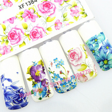 New 5 Sheets XF Nail Art Flower Water Tranfer Sticker Nails Beauty Wraps Foil Polish Decals