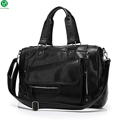 Vintage Men Handbag Pu Leather High Quality Shoulder Bag Metal