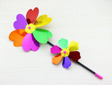 Supply Fashion Unique Design Rainbow Colorful Windmill Toy for Children Camping Outdoor Garden Decoration Promotional Product 8F
