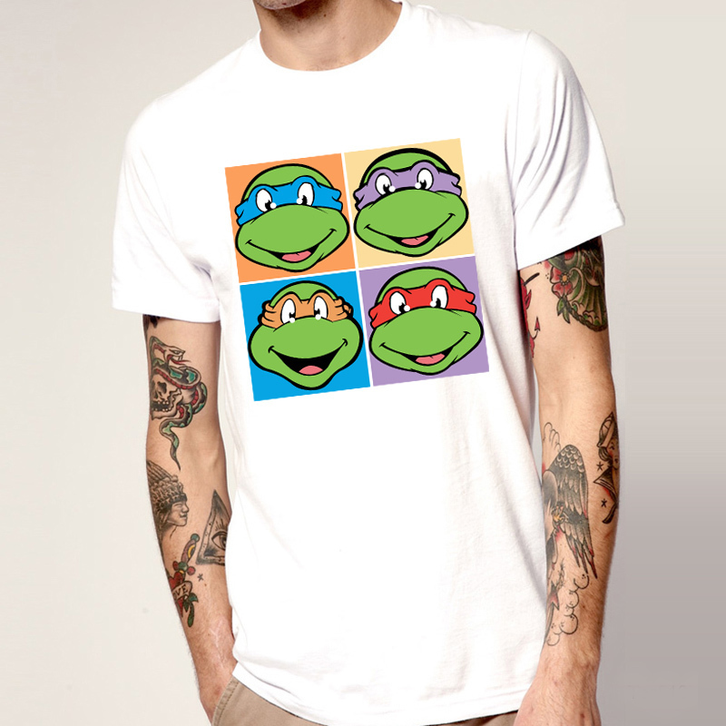 Popular Teenage Mutant Ninja Turtles Mens Cartoon T Shirts Short Sleeve Round Neck Animal Funny Fashion