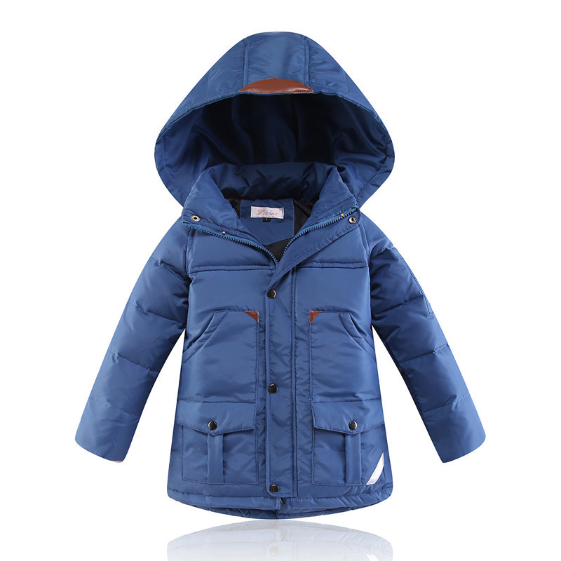 2015 new children's clothing boy big virgin child down jacket thick down jacket and long sections down jacket zipper