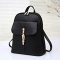 Lady Fashion Preppy Style Backpack Women Solid Color Simple Fresh Daypack Metallic Buckle Designer Travel Bag