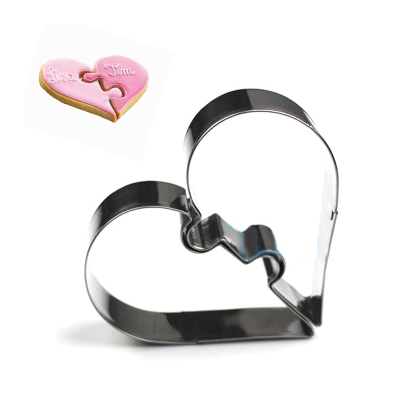 DZ112 2 Hearts Cookie Tools Cutter Mould Biscuit Press Icing Set Stamp Mold Stainless Steel Cake Mold Kitchen Dining Bar Alibaba China (1)