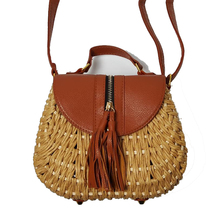 20x17CM 2016 latest summer outdoor casual straw bag PU leather zipper tassel hanging pendant women messenger bags A2311