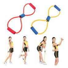 1pcs hot selling Resistance 8 Type Expander Rope Workout Exercise Yoga Tube Sports