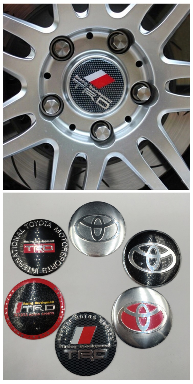 4pcs 56.5mm Wheel Center Caps Covers hubcap sticker center For Toyota TRD logo Rav4/Corolla/Prius/Auris/Yaris/Highlander ect