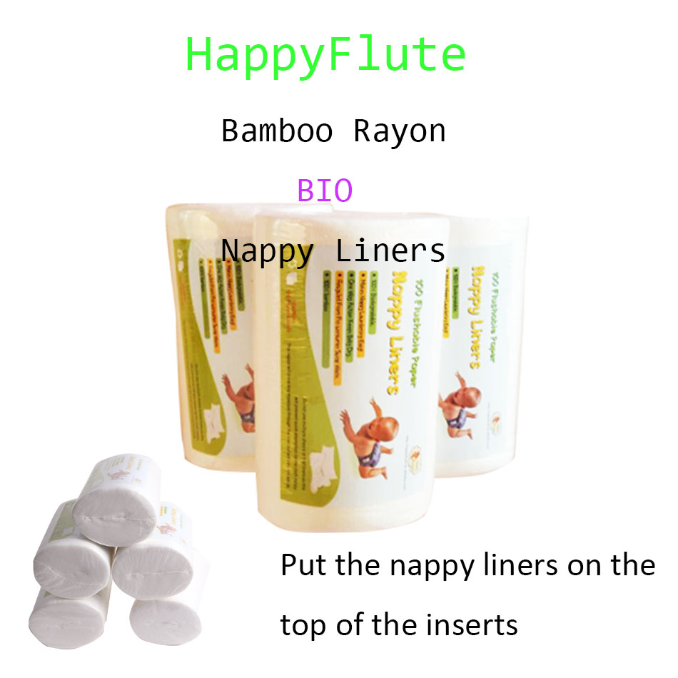Happyflute 100 Biodegradable Flushable nappy liners cloth diaper liners 1 roll free shipping