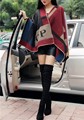 New Women Poncho B Prorsum Cashmere Wool Scarf Embroidery personalized Poncho Cape Block Check Blanket Poncho