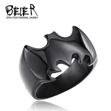 Men’s Fashion Stainless Steel Jewelry Cool three colors Batman Ring Punk Personality Free Shipping BR6010 US size
