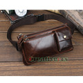 Men Oil Wax Genuine Leather Cowhide Vintage Travel Riding Motorcylce Hip Bum Belt Pouch Fanny Pack